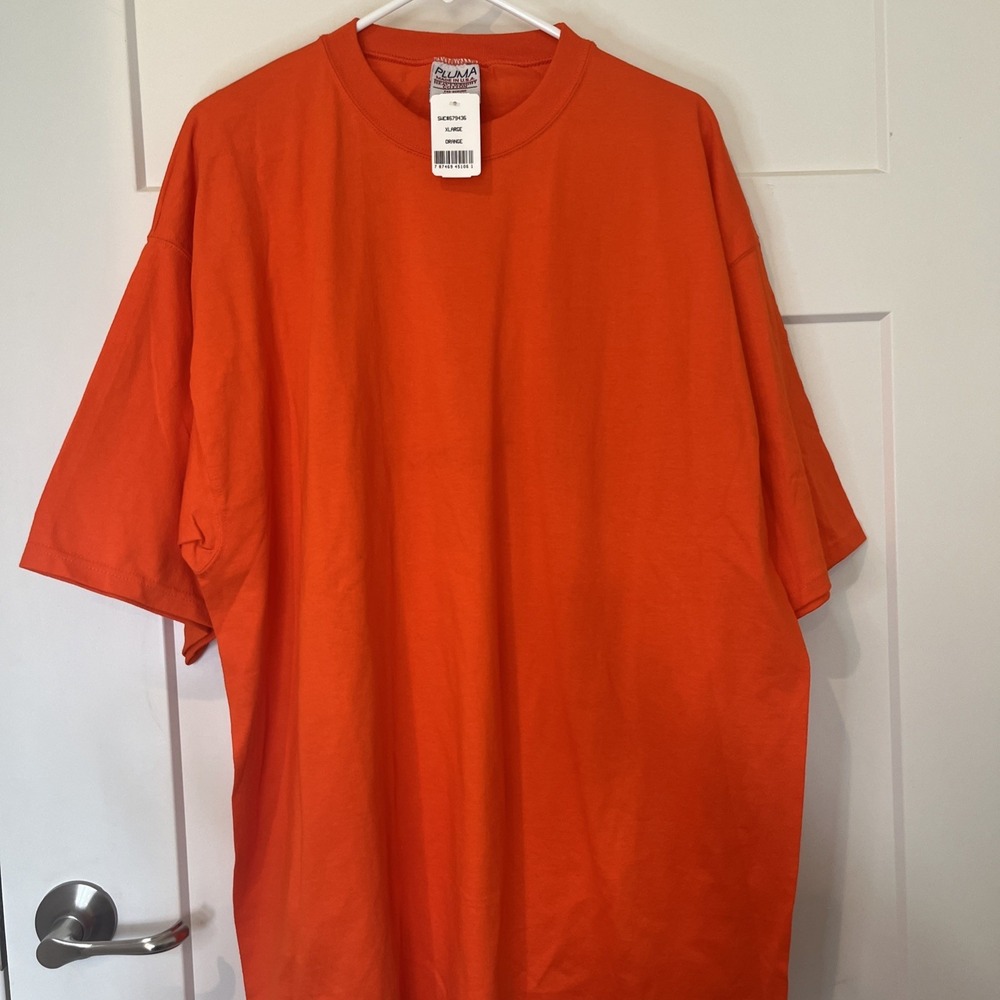 Pluma Shirt Mens Sz XL Orange Vintage Made USA Heavyweight Cotton Workwear thick